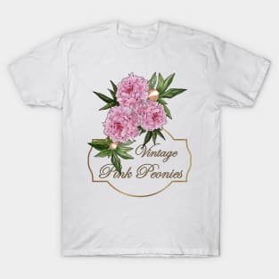 Spring flowers -Peonies-Garten flowers -Spring- Peony Rose-Vintage Pink Peonies T-Shirt